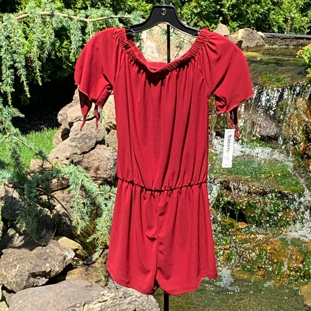 NWT Cheryl Kids Tie Sleeve O-T-S Romper Size 10/12